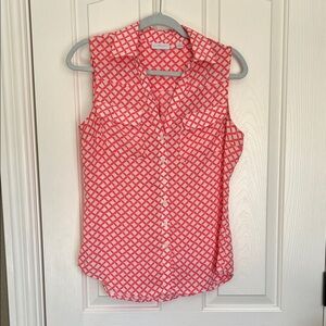 Sleeveless Pink Patterned Women's Top New York & Co.